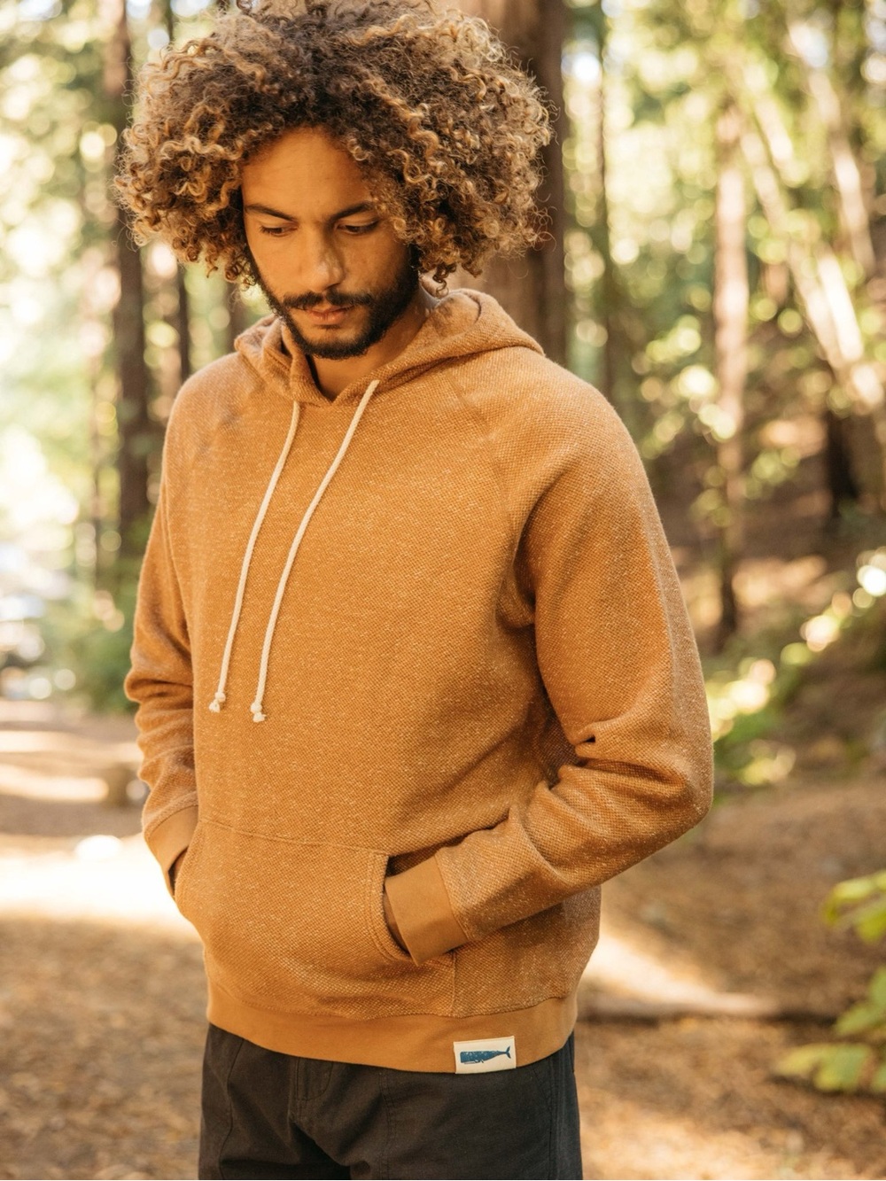 Mollusk Hoodie Whale Patch Zip Up Orange Earth
